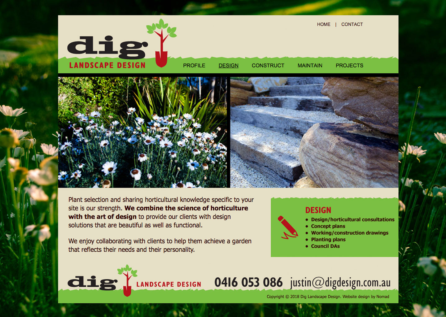 Dig Landscape Design website
