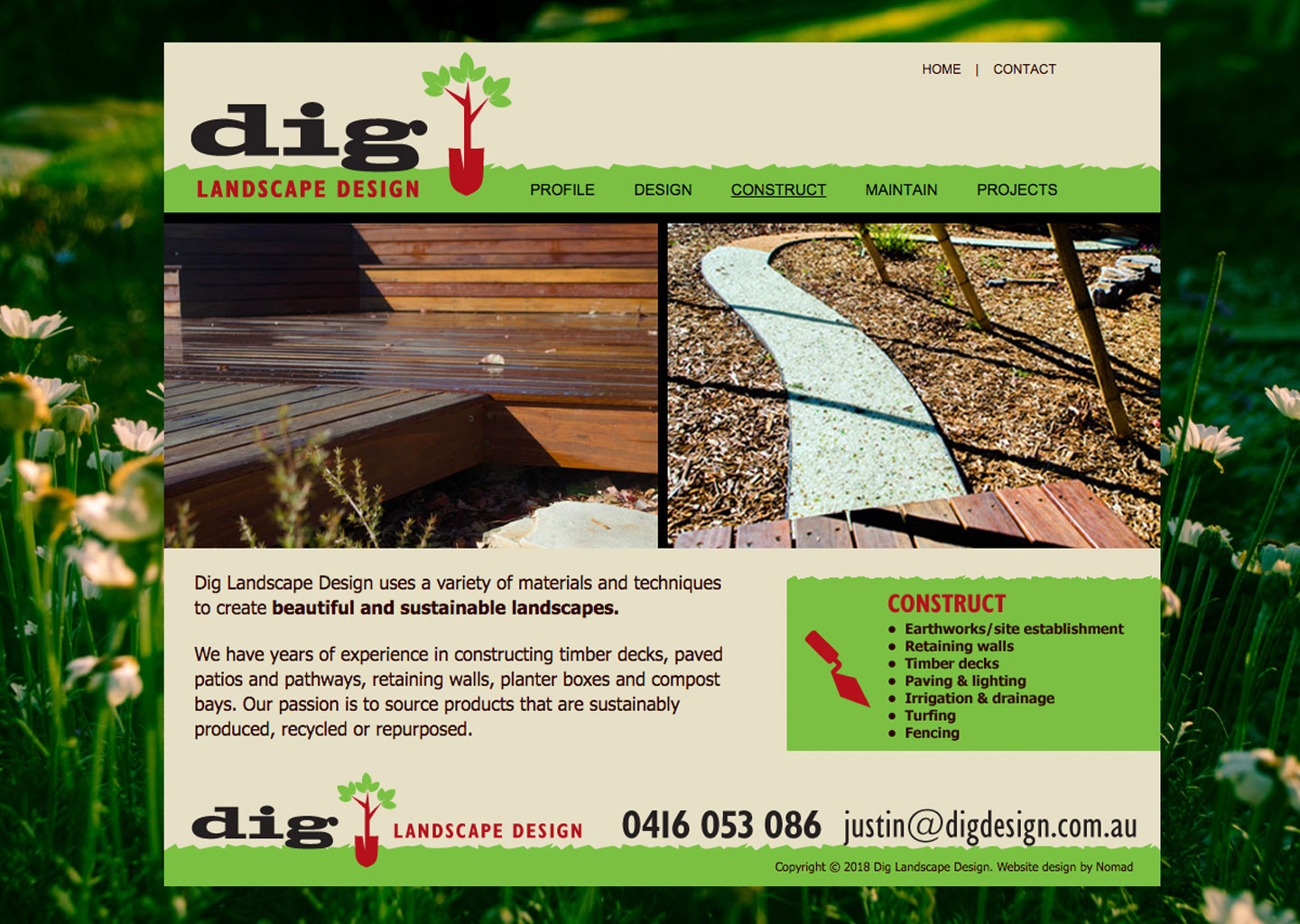 Dig Landscape Design website